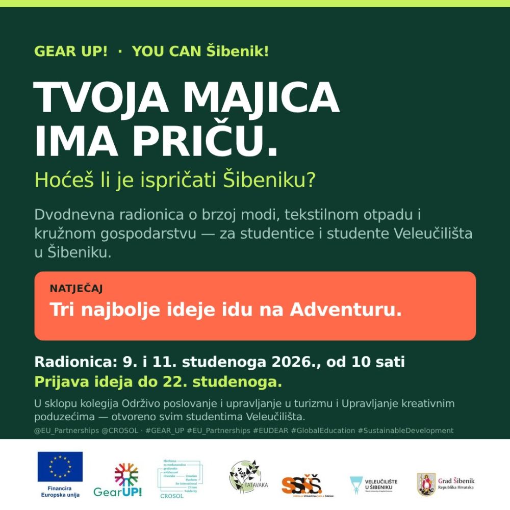 Tvoja majica ima priču. Hoćeš li je ispričati Šibeniku? [9. i 10. studenoga 2026.]