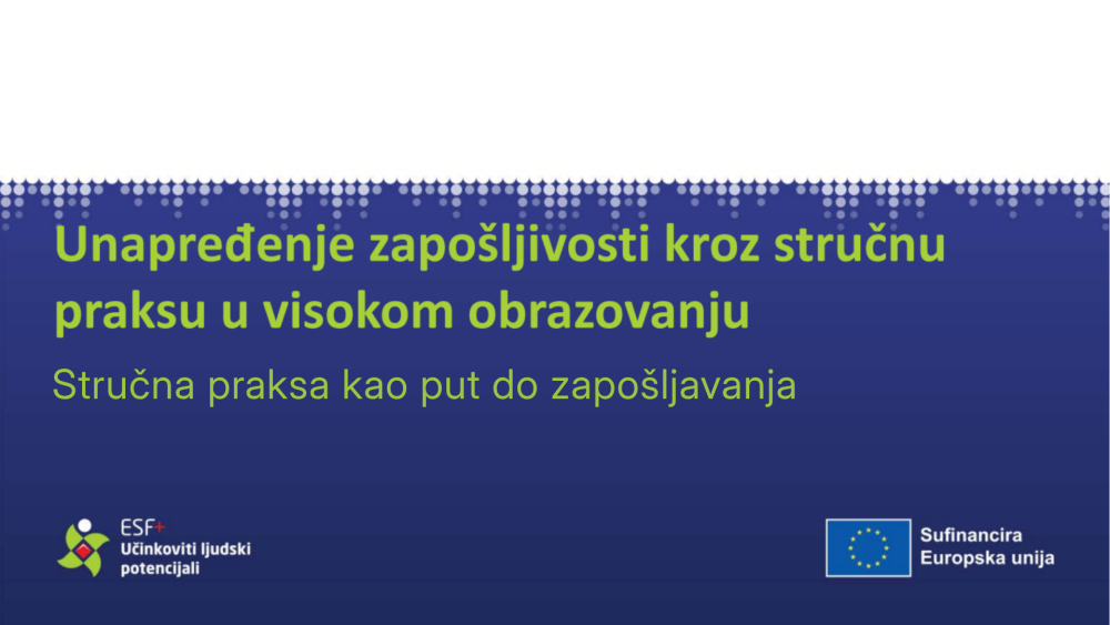 Veleučilište u Šibeniku potpisalo Ugovor o financiranju projekta „Stručna praksa kao put do zapošljavanja”