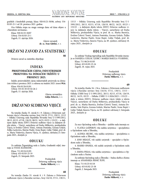 Naš suradnik Marko Spahija imenovan za suca Općinskog suda u Šibeniku