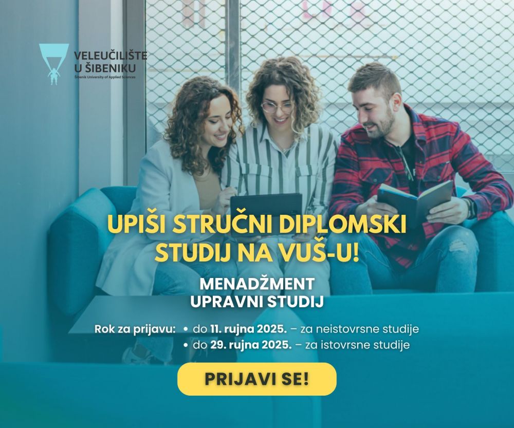Otvorene su prijave za upis na stručne diplomske studije Veleučilišta u Šibeniku!